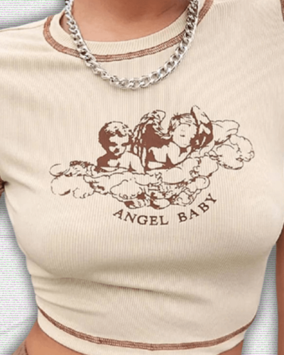 Angel Baby Y2k Crop Top