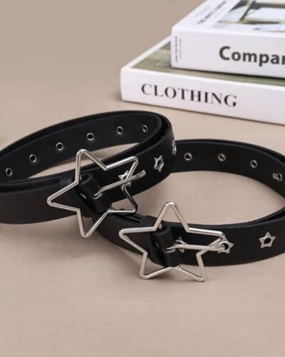 Black Y2K Star Belt