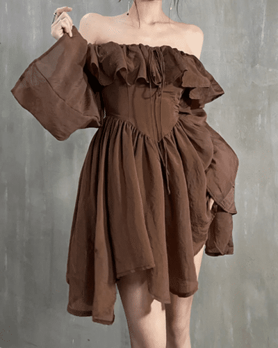 Brown Y2K Dress