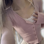 Button Up Long Sleeve Crop Top