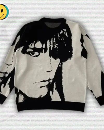 Face Print Sweater Y2K