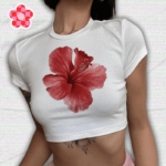 Floral Print Y2K Crop Top