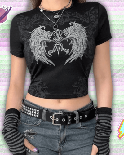 Grunge Y2K Crop Top