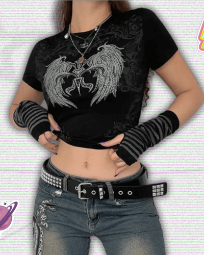 Grunge Y2K Crop Top