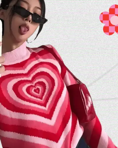 Heart Sweater Y2K