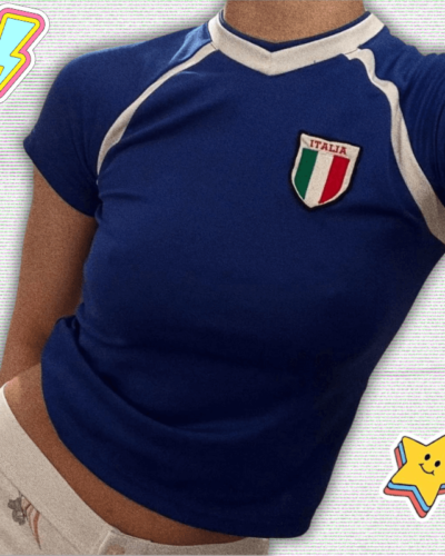 Italy Y2K Blockcore Crop Top