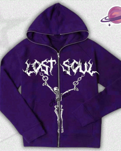 Lost Soul Y2K Zip Up Hoodie