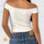 Off The Shoulder White Crop Top