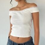 Off The Shoulder White Crop Top