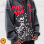 Skeleton Hoodie Zip Up Y2K