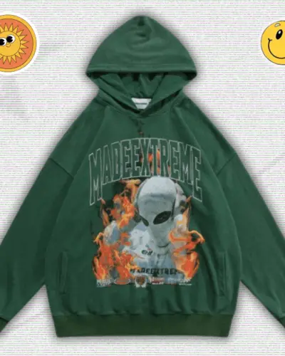 Up In Flames Oversized Y2K Hoodie