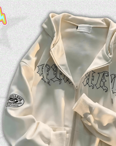 Vintage Zip-Up Y2K Hoodie