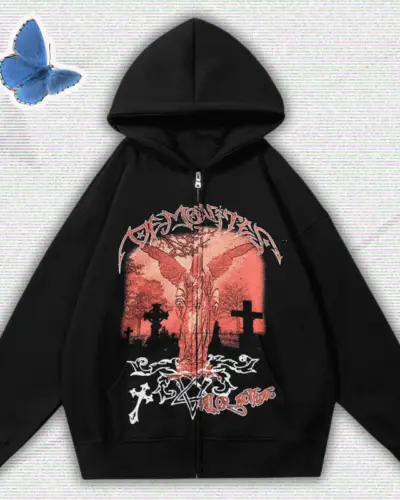 Y2K Angel Cross Hoodie