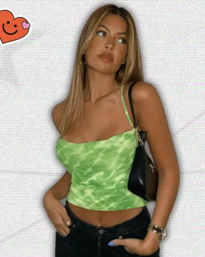 Y2K Backless Tie Dye Crop Top