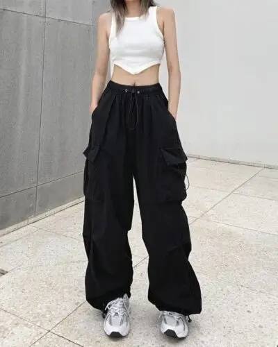 Y2K Black Cargo Pants