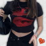 Y2k Black Crop Tee