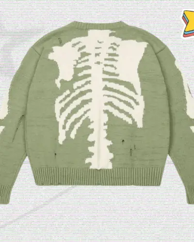 Y2K Bone Print Sweater