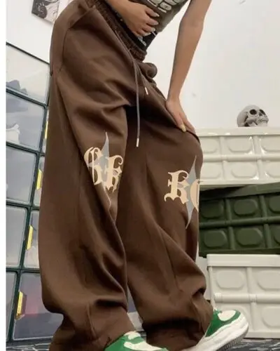 Y2K Brown Track Pants