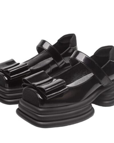 Y2K Butterfly Chunky Heel Shoes