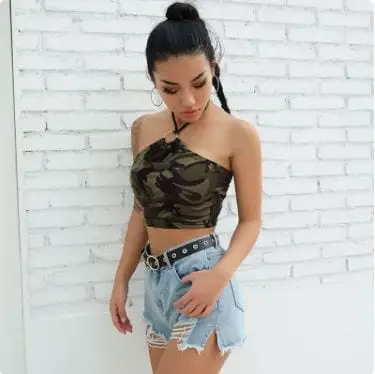 Y2K Cammo Crop Top