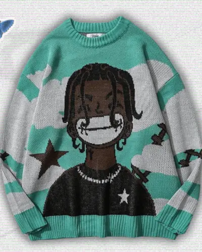 Y2K Cartoon Knit Sweater