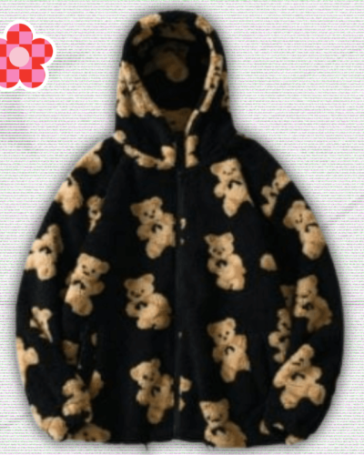 Y2K Cartoon Lamb Wool Coat