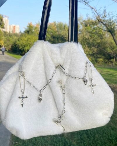 Y2K Chain Plush Shoulder Bag