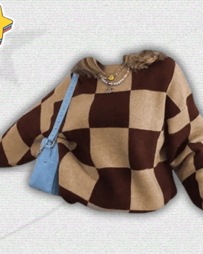 Y2K Checkerboard Sweater