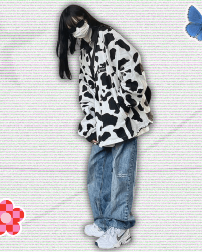 Y2K Cow Print Jacket