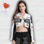 Y2K Crop Top Racer Jacket