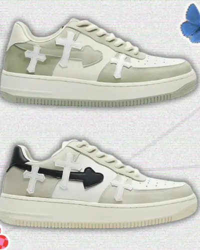 Y2K Cross Heart Sneakers