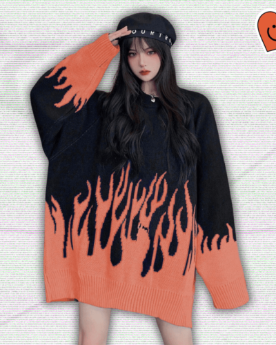 Y2K Flame Knit Sweater