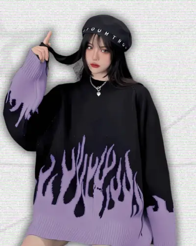 Y2K Flame Knit Sweater