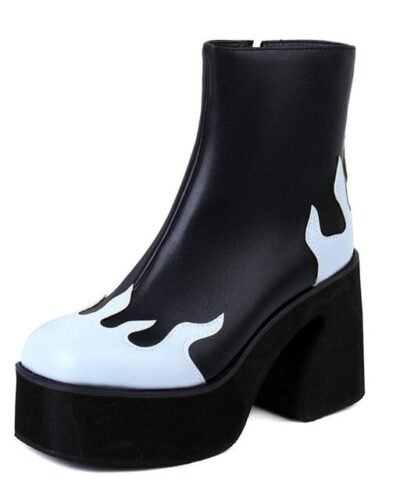 Y2K Flame Platform Boots