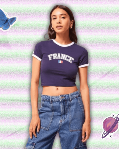 Y2K France Crop Top