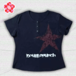 Y2K Graphic Star Crop Top Tee