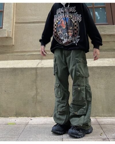 Y2K Green Cargo Pants