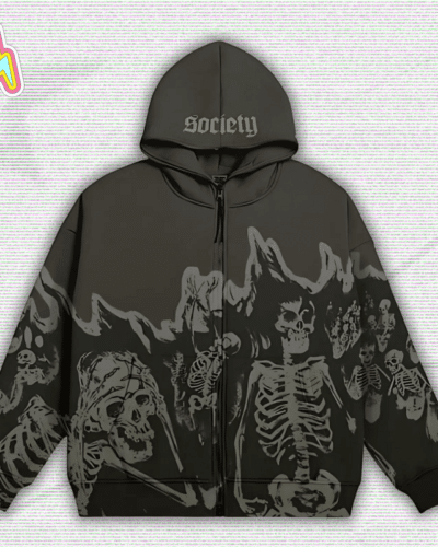 Y2K Grunge Zip Up Hoodie