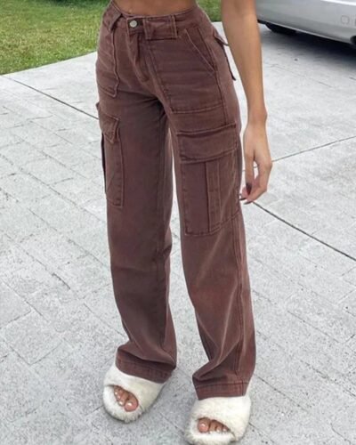 Y2K High Waisted Cargo Pants