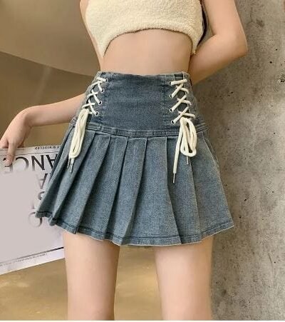 Y2K High Waisted Denim Mini Skirt