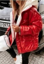 Y2K Hooded Shiny Puffer Jacket