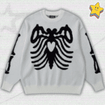 Y2K Knitted Skull Sweater