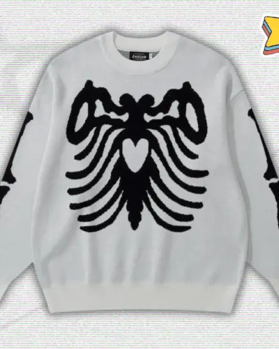 Y2K Knitted Skull Sweater