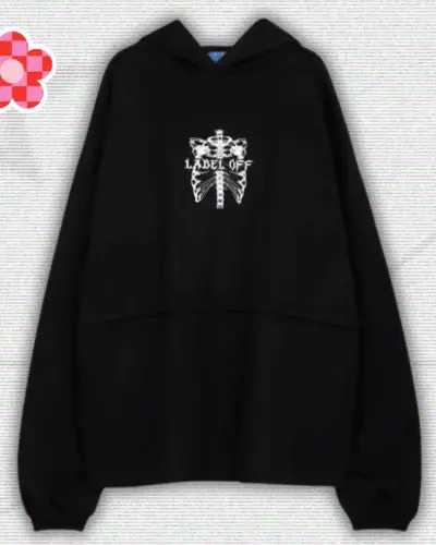 Y2K Label Off Skelly Hoodie