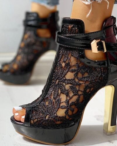 Y2K Lace High Heels