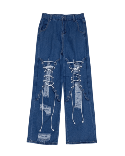 Y2K Lace Up Jeans