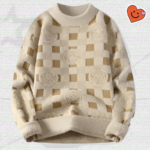 Y2K Loose Plaid Knitted Sweater