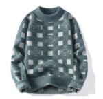 Y2K Loose Plaid Knitted Sweater