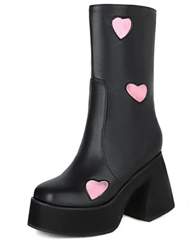 Y2K Love Heart Boots