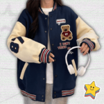 Y2K Navy Blue Varsity Jacket